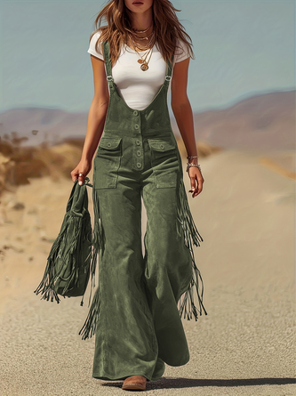 Women Plain Spaghetti Sleeveless Vintage Summer Jumpsuit