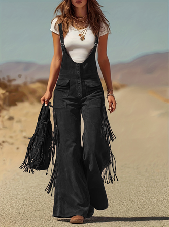 Women Plain Spaghetti Sleeveless Vintage Summer Jumpsuit