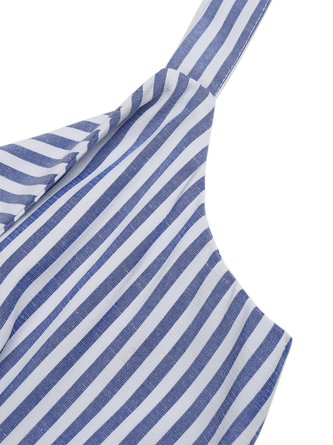 Women Striped V Neck Sleeveless Casual Summer Jumpsuit
