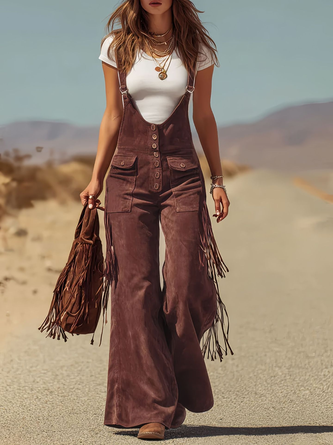 Women Plain Spaghetti Sleeveless Vintage Summer Jumpsuit